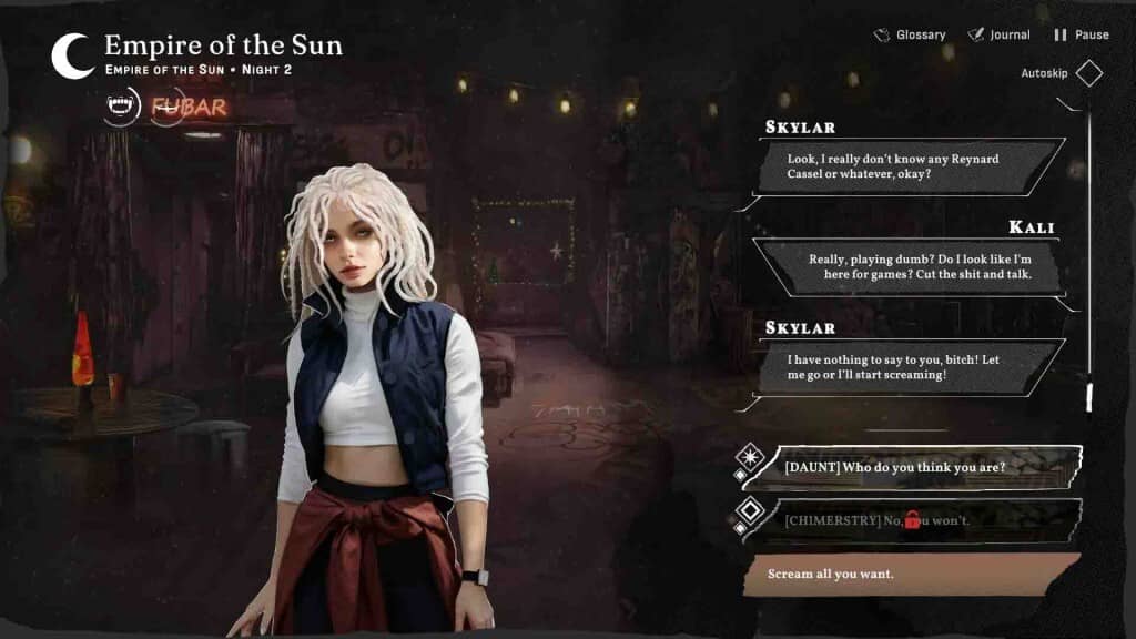 Vampire The Masquerade: Đắm chìm vào thế giới ma cà rồng đầy phức tạp. Vampire The Masquerade – Reckoning of New York: Nữ nhân vật chính tại The Bronx, đối thoại với Pádraic.