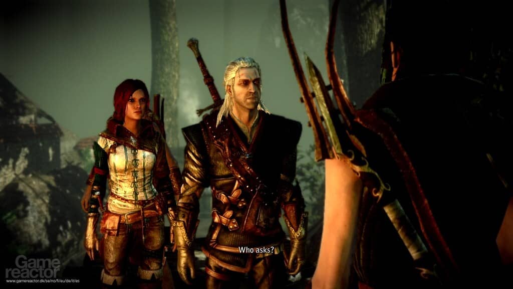 The Witcher 2: Đắm chìm vào các đoạn hội thoại, lựa chọn có ý nghĩa định hình cốt truyện RPG. The Witcher 2 gameplay: Geralt và Triss đối thoại, thể hiện yếu tố nhập vai và cốt truyện phong phú.