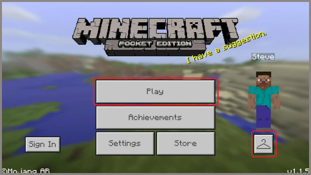 Minecraft Pocket Edition - Màn hình chính minecraft pe giao dien chinh
