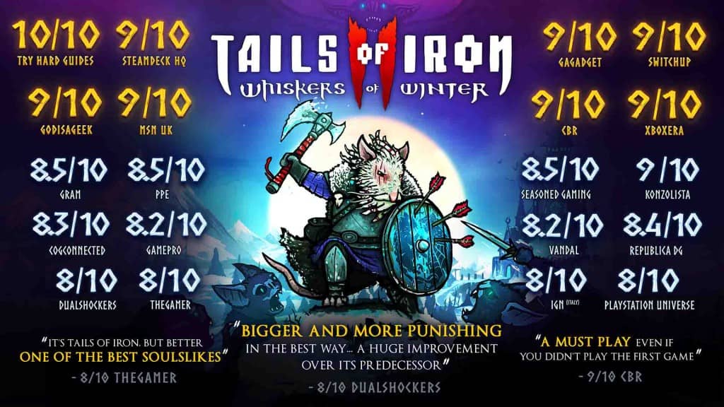 Gameplay Tails of Iron 2: Whiskers of Winter, chiến đấu hấp dẫn. Gameplay Tails of Iron 2: Whiskers of Winter, chiến đấu phiêu lưu hấp dẫn.