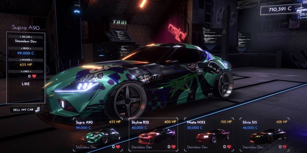 "CrashMetal Cyberpunk Customization - Lựa chọn phong cách riêng" "Tùy chỉnh xe trong CrashMetal Cyberpunk - Hệ thống nâng cấp đa dạng"