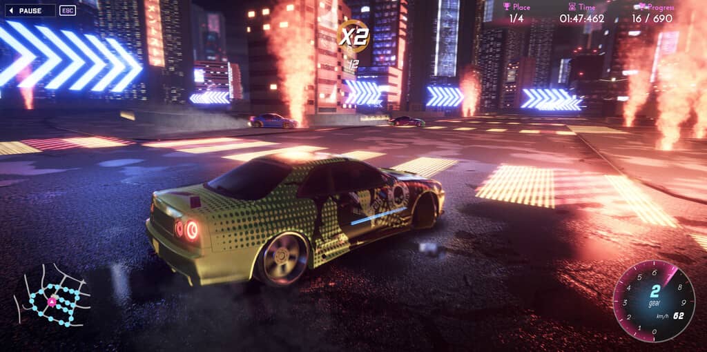 "CrashMetal Cyberpunk Gameplay - Đồ họa tuyệt đẹp" "Đua xe tốc độ cao trong CrashMetal Cyberpunk - Thành phố cyberpunk tuyệt đẹp"