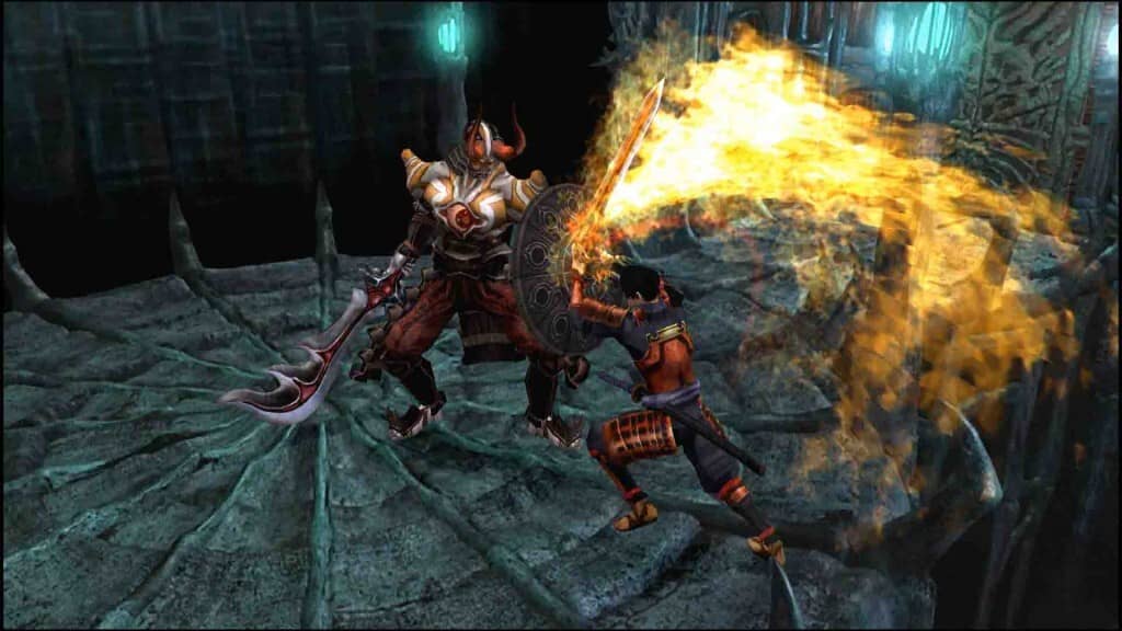 Sức mạnh phép thuật của Samanosuke trong Onimusha Warlords Samanosuke sử dụng phép thuật chống lại kẻ thù