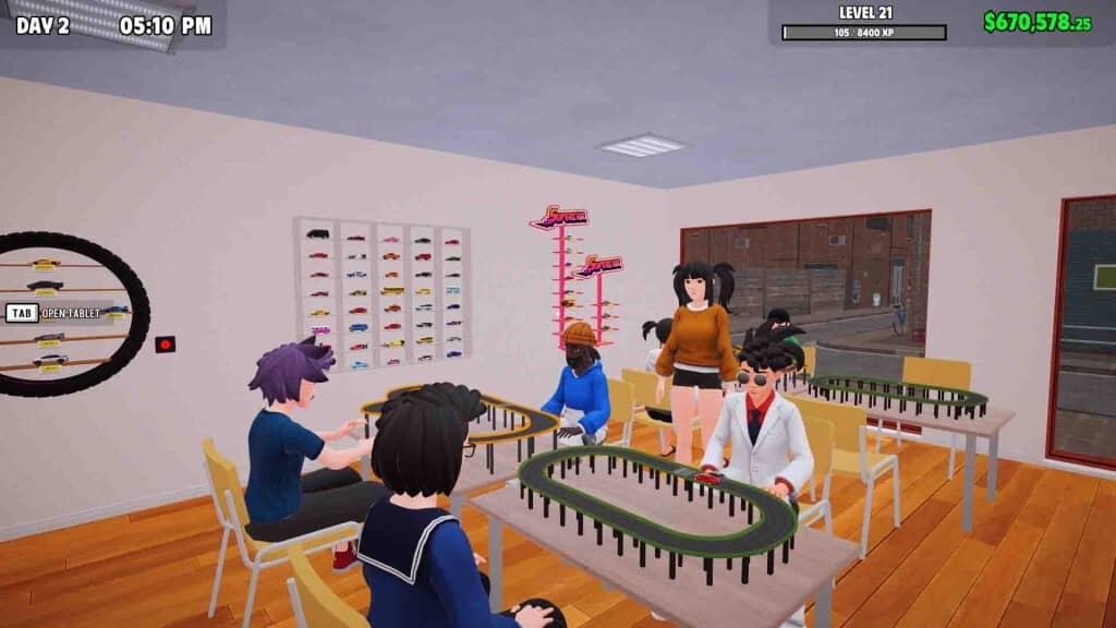 Quản lý cửa hàng siêu xe – Supercar Collection Simulator Giao diện cửa hàng siêu xe trong Supercar Collection Simulator