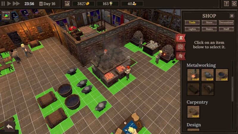 Blacksmith Master - Quá trình rèn vũ khí chi tiết Giao diện chế tạo vũ khí trong Blacksmith Master