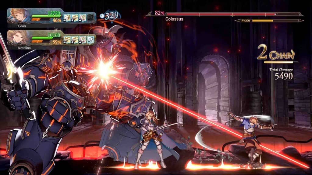 "Granblue Fantasy Versus Rising Galleon Combat Gameplay" "Trận đấu đối kháng trong Granblue Fantasy Versus Rising Galleon"