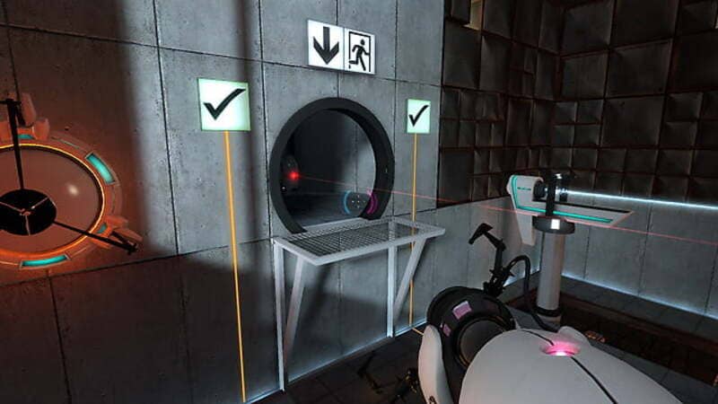 Hình ảnh gameplay game Portal độc đáo trên PC Portal game PC mô phỏng cơ chế chuyển dịch không gian độc đáo