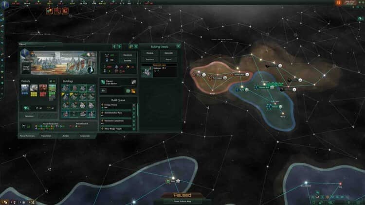Quản lý đế chế và tài nguyên trong Stellaris Biogenesis Giao diện quản lý đế chế và tài nguyên trong Stellaris Biogenesis