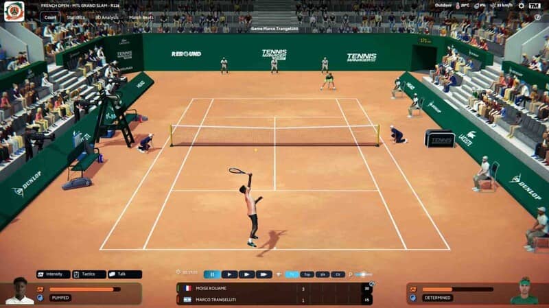 Giao diện game mô phỏng hiện đại và trực quan giao diện người dùng tennis manager 25 hiện đại dễ thao tác