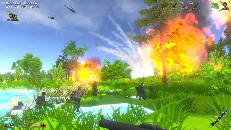 Nhiệm vụ trong Vietnam War - FPS game Nhân vật chính hành quân trong nhiệm vụ đột kích