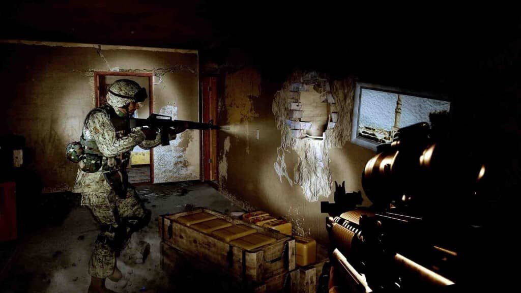 Six Days in Fallujah Sniper Action Binh lính ẩn nấp và bắn tỉa trong môi trường đô thị Six Days in Fallujah