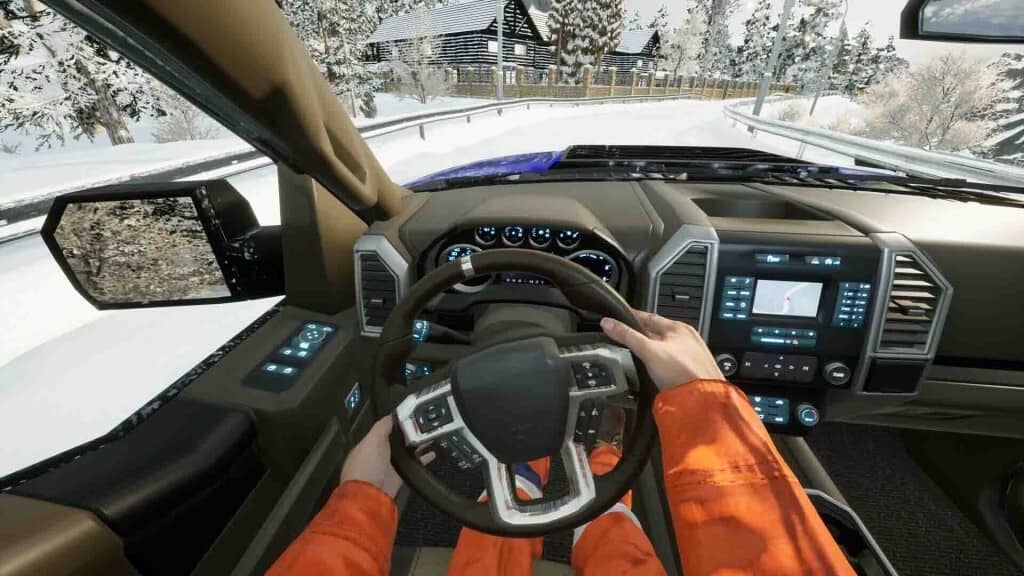 Gameplay điều khiển xe ủi tuyết Snow Plowing Simulator Giao diện điều khiển xe ủi tuyết trong Snow Plowing Simulator