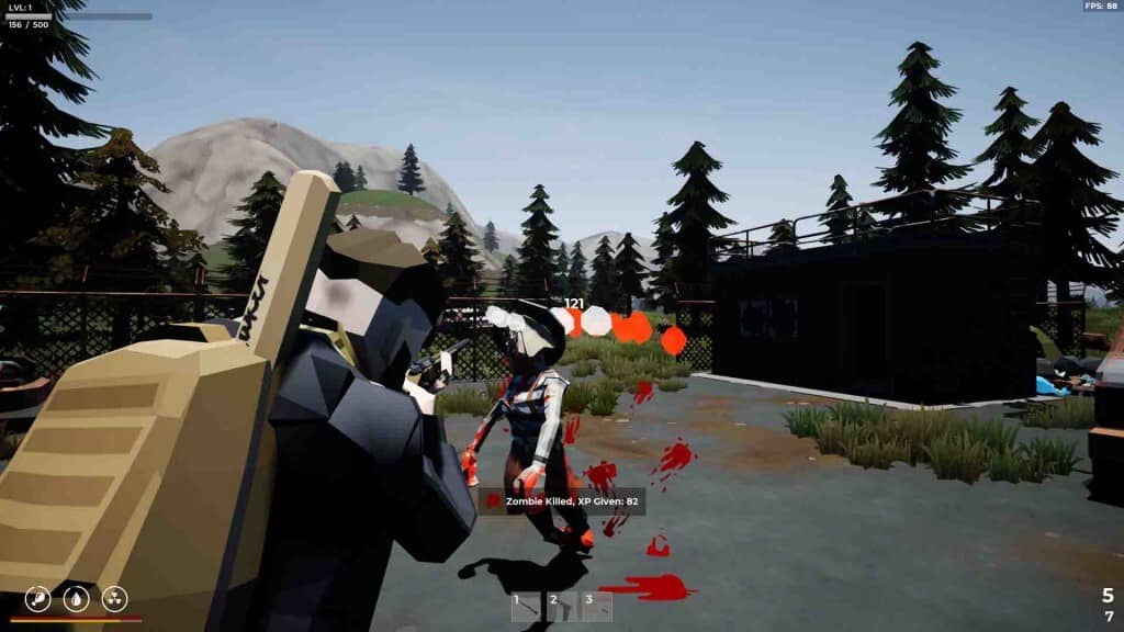Gameplay Surroundead cảnh chiến đấu sống động giữa xác sống Cận cảnh màn chơi trong game Surroundead với zombie tấn công