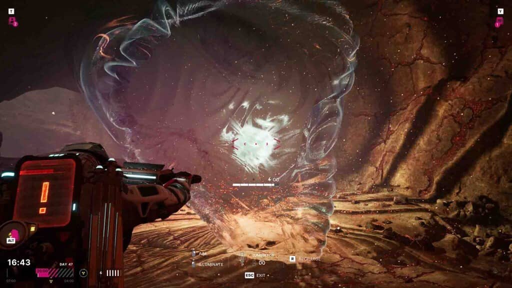 The Alters gameplay hành động sinh tồn ngoài hành tinh Cảnh hành động sinh tồn trong The Alters trên hành tinh xa lạ