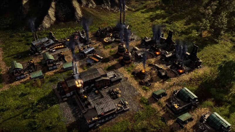 "Endzone 2: Khu vực công nghiệp sản xuất và khai thác tài nguyên trong game"