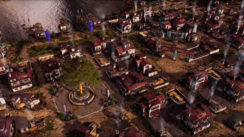 "Endzone 2: Cảnh quan khu dân cư đông đúc và các công trình đô thị trong game"