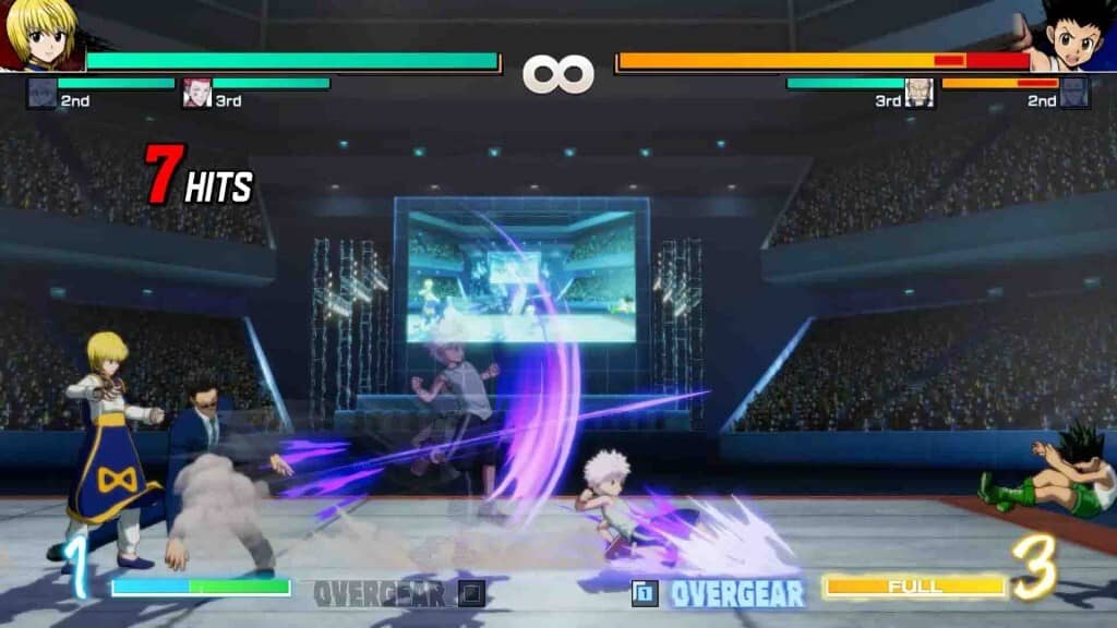 Gameplay HUNTER HUNTER NEN IMPACT, nhân vật Killua Zoldyck tung chiêu thức tốc độ với hiệu ứng điện.