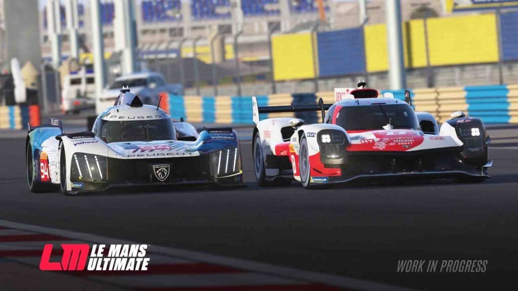 Le Mans Ultimate: Đồ họa game đua xe đỉnh cao Hai xe đua Le Mans Ultimate cạnh tranh trên đường đua nắng