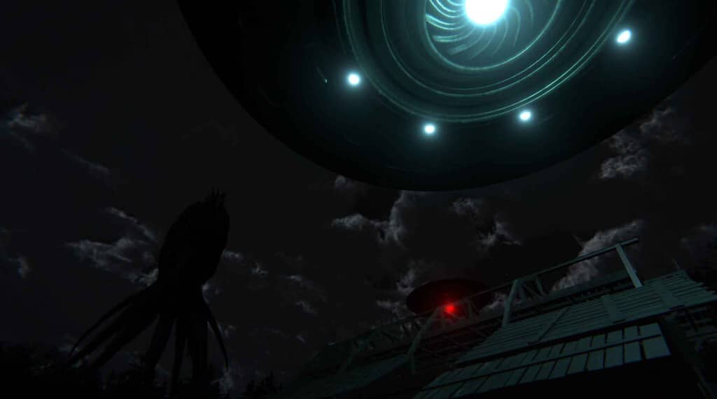 The Echo Paradox - Sự xuất hiện của những thực thể không gian. Đĩa bay bí ẩn trên bầu trời đêm, một cảnh tượng rùng rợn trong The Echo Paradox.