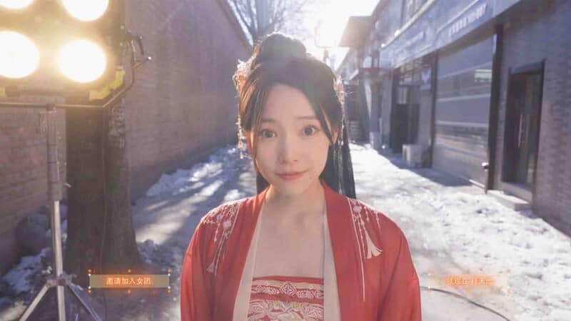 To Be Love With Girls Group - Vẻ đẹp cổ điển trong thế giới game. Nhân vật nữ trong trang phục cổ trang duyên dáng đang đứng trên phố trong khung cảnh gameplay To Be Love With Girls Group.