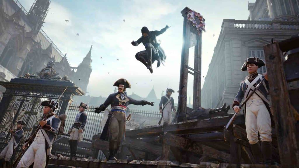 assassins creed unity nhay tu do tren cao