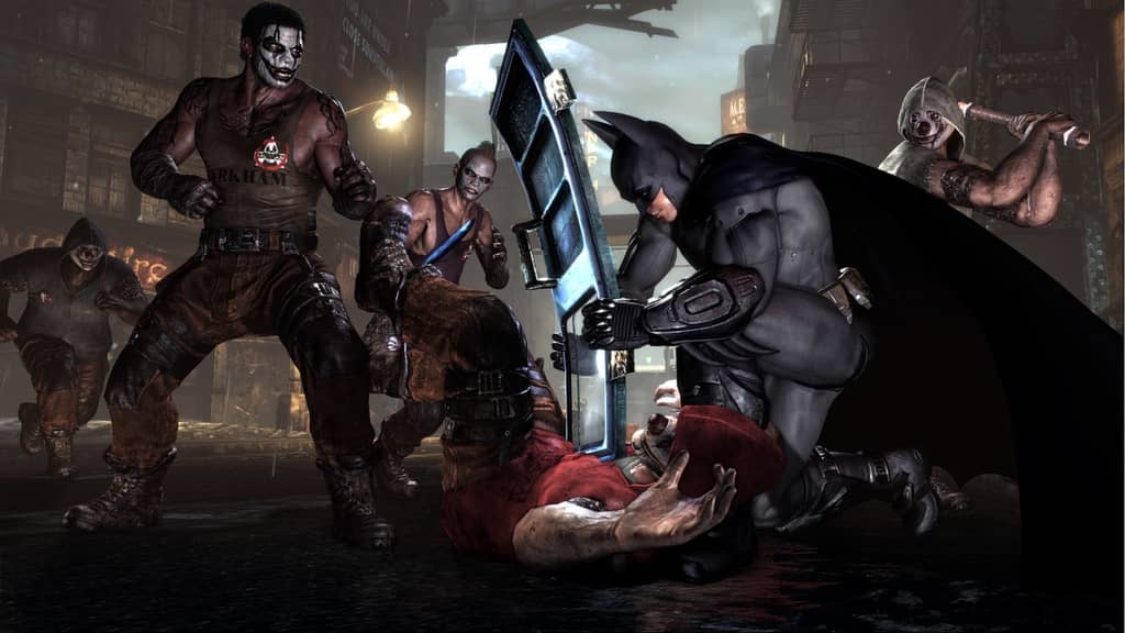 Cận chiến trong Batman Arkham City Gameplay Batman Arkham City: Batman cận chiến với các tên tội phạm trên đường phố.