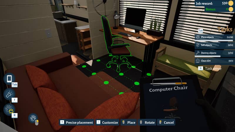 Bus Flipper Renovator Simulator – Tự do thiết kế và trang bị xưởng sửa chữa của bạn Nội thất bên trong xưởng sửa chữa Bus Flipper Renovator Simulator – Góc làm việc và các công cụ