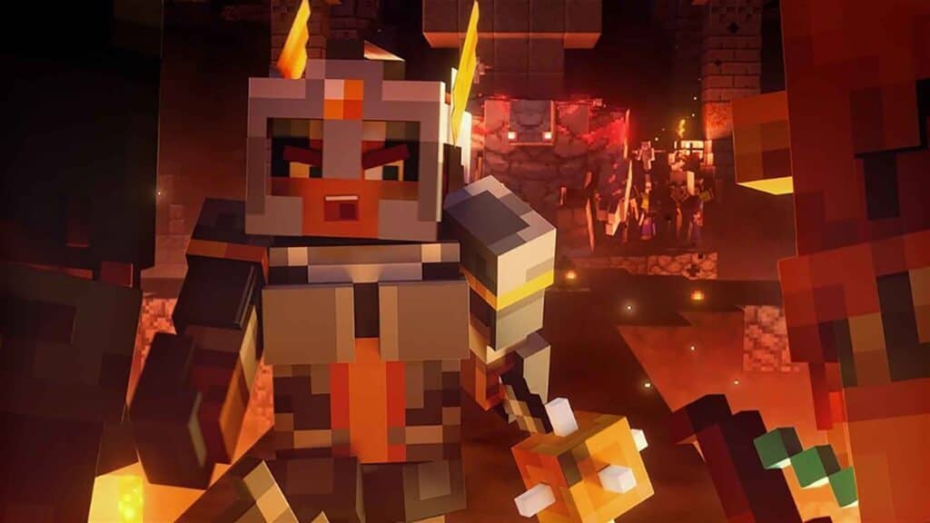 "Minecraft Dungeons: Khám phá các bộ giáp và vũ khí độc đáo trong game." "Minecraft Dungeons - Thiết kế nhân vật được trang bị giáp trụ độc đáo và mạnh mẽ."