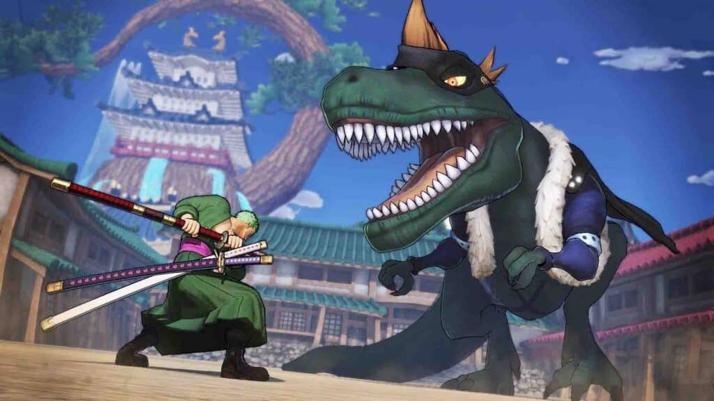 Zoro Roronoa đối đầu Sasaki dạng khủng long One Piece Pirate Warriors 4