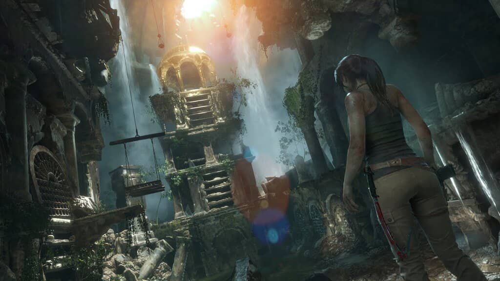 Khám phá kiến trúc cổ – Rise of the Tomb Raider Lara Croft nhìn kiến trúc cổ trong Rise of the Tomb Raider – Download game PC full tốc độ cao