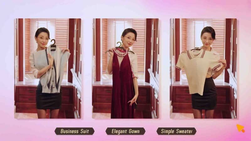 Lựa chọn trang phục trong game Heartbeat in Thailand: Thời trang để hẹn hò. Heartbeat in Thailand - người chơi lựa chọn trang phục, gồm đồ công sở, váy dạ hội và áo len.