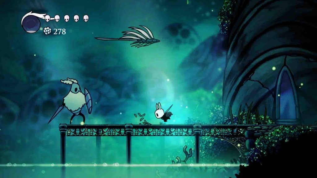 Hiệp sĩ đối đầu với Grimm trong Hollow Knight