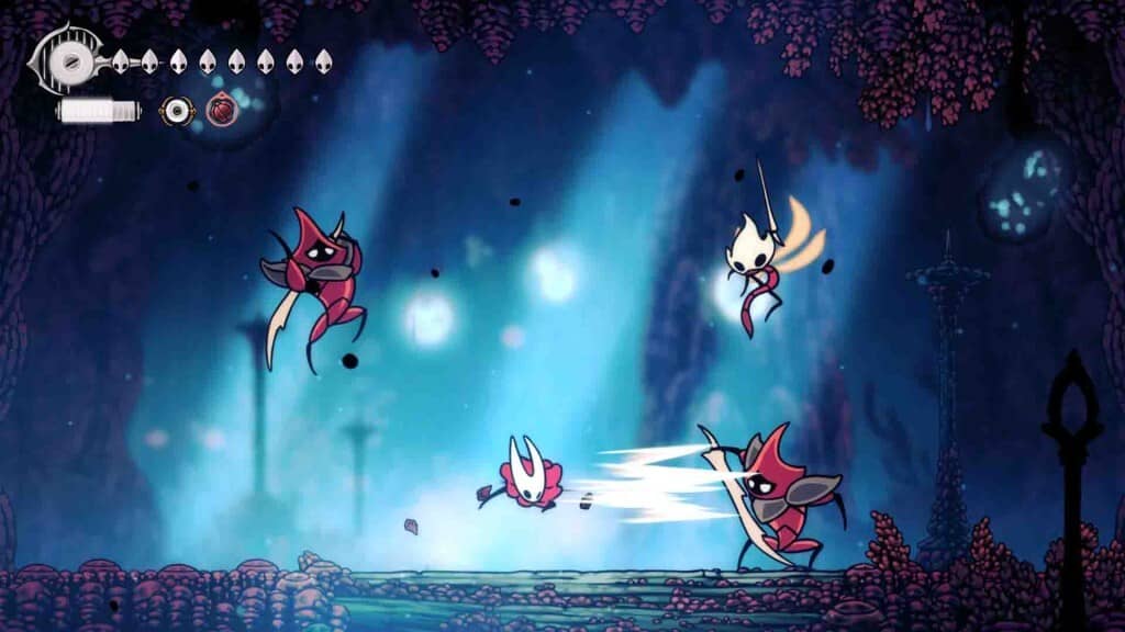 Hornet và Hiệp sĩ Hollow Knight chiến đấu cùng nhau trong gameplay Silksong