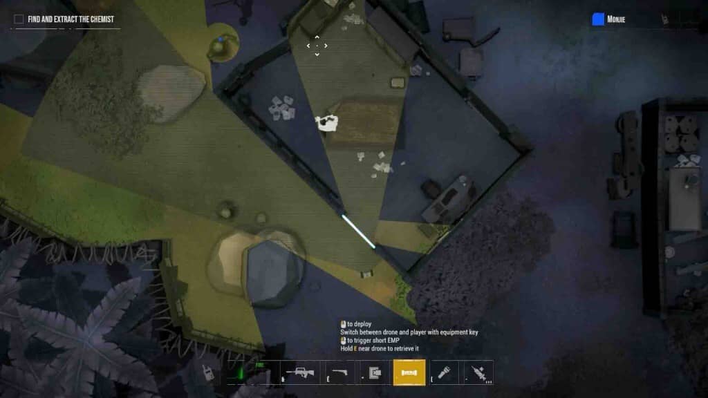  Giao diện người dùng trong game Phantom Squad, hiển thị vũ khí và các tùy chọn hành động