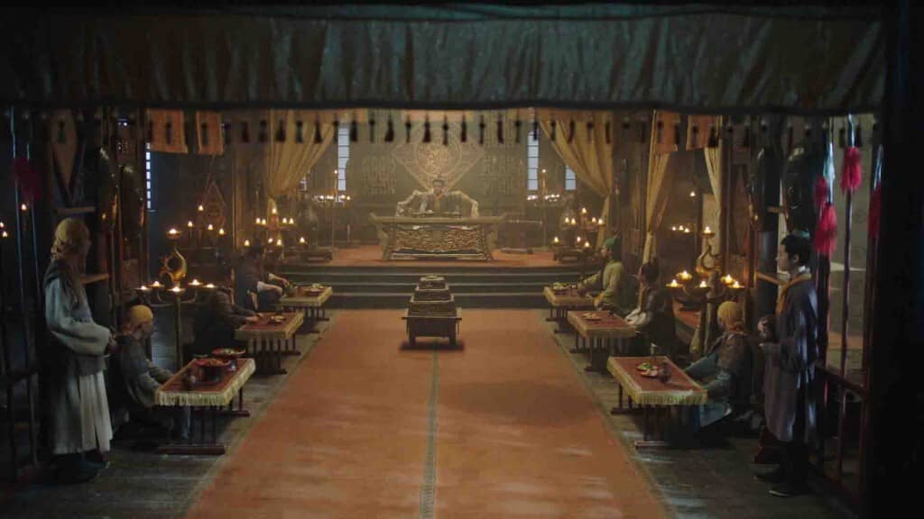 Restart ShuHan Dynasty Origin: Một vị vua đang ngự trên ngai vàng, bối cảnh cung điện xa hoa.
