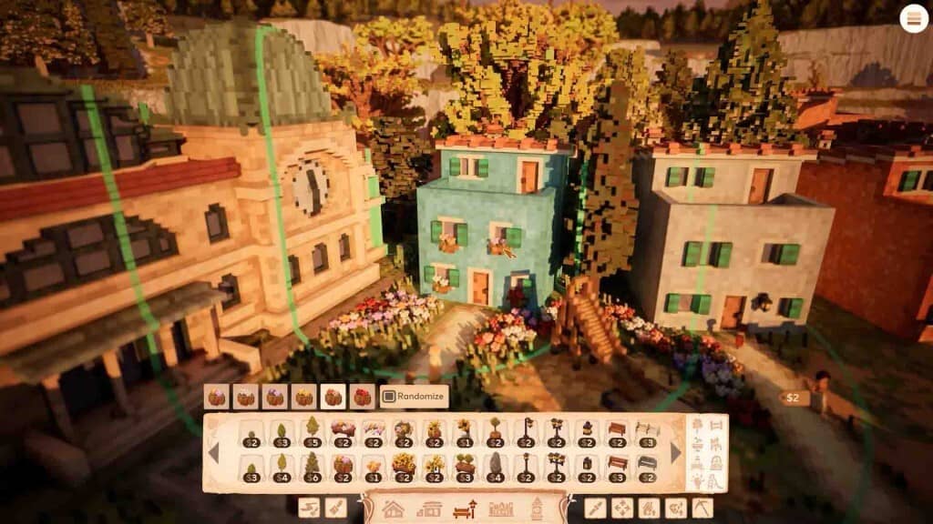 Town to City giao diện xây nhà, đồ họa voxel, các loại cây cỏ.
