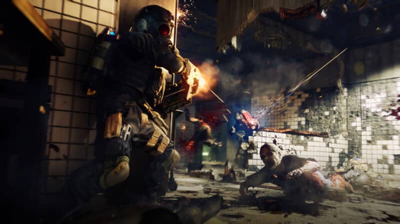 Khám phá những trận đụng độ tàn khốc và không khoan nhượng trong thế giới game Umbrella Corps. Gameplay Umbrella Corps: đặc vụ cận chiến tiêu diệt zombie trong một hành lang chật hẹp, đầy máu me và hỗn loạn.