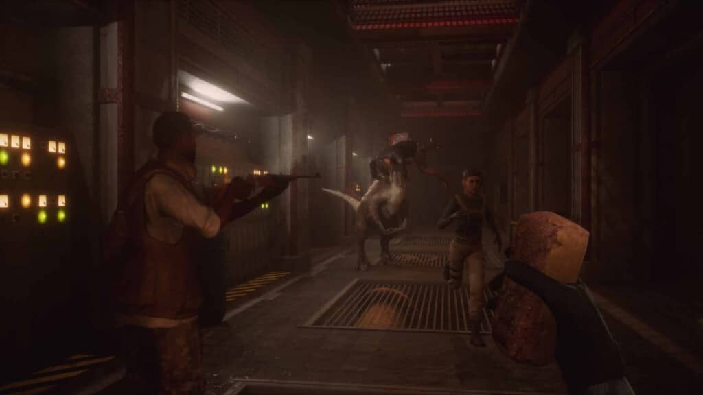Deathground gameplay co-op hai người chơi chiến đấu với khủng long