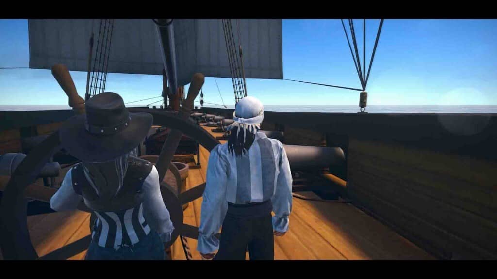 Hai cướp biển lái tàu Forgotten Seas trên biển lớn