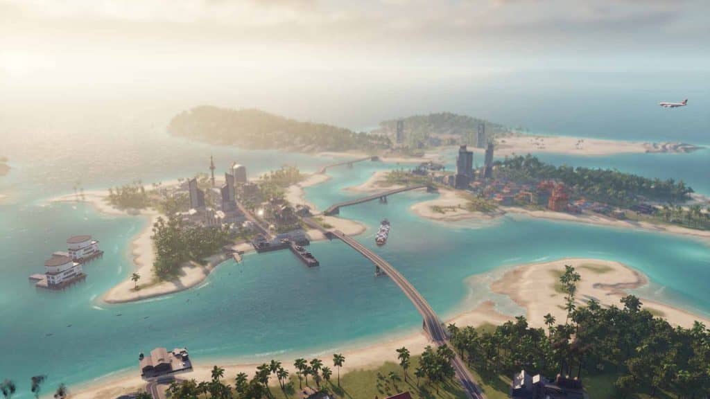 Bốn đảo không bao giờ là đủ slogan Tropico 6 cảnh pháo đài ven biển
