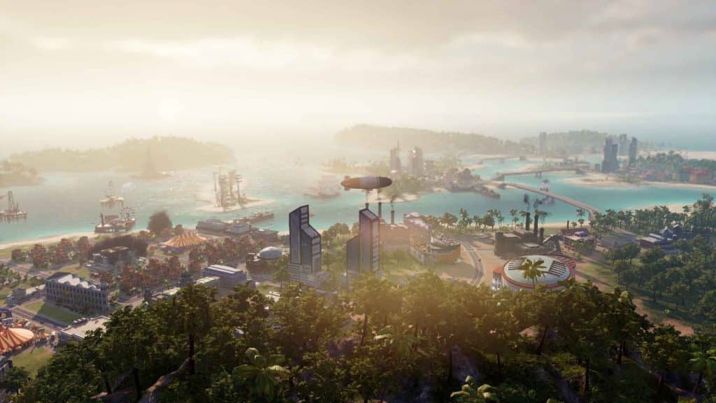 Toàn cảnh thành phố Tropico 6 ven biển phát triển hiện đại