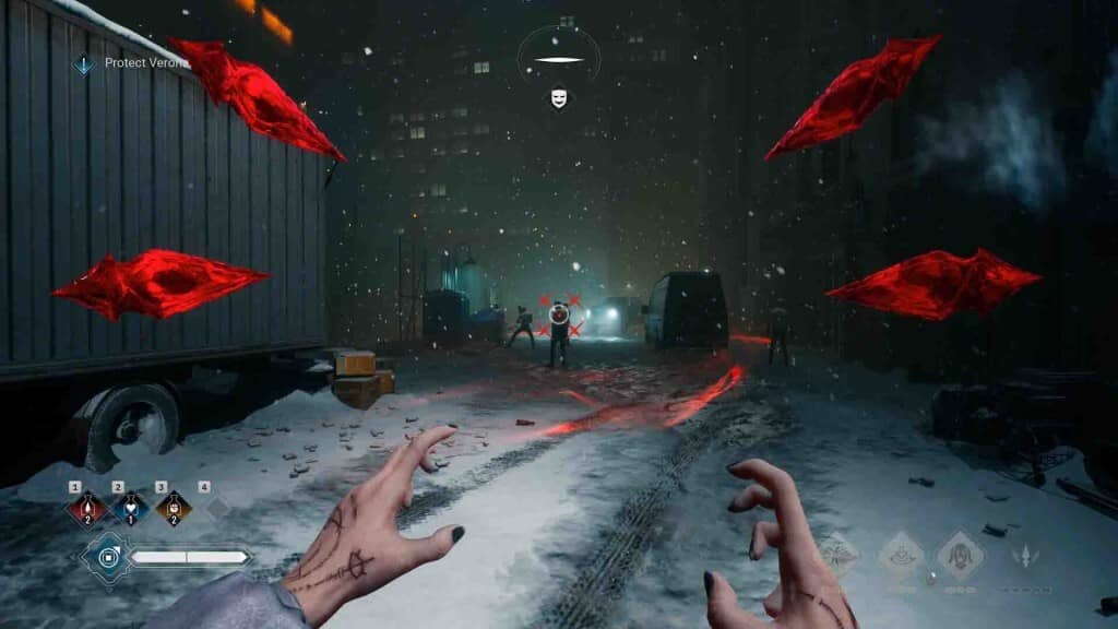 Gameplay góc nhìn thứ nhất sử dụng Discipline trong Vampire Bloodlines 2