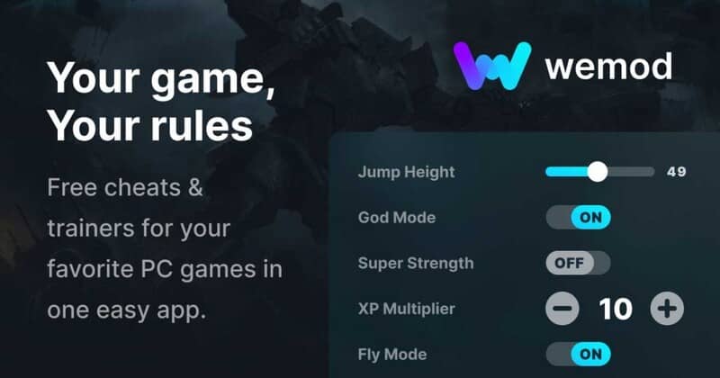 WeMod - Cheats miễn phí và trainers cho game PC WeMod Your Game Your Rules Free cheats và trainers PC
