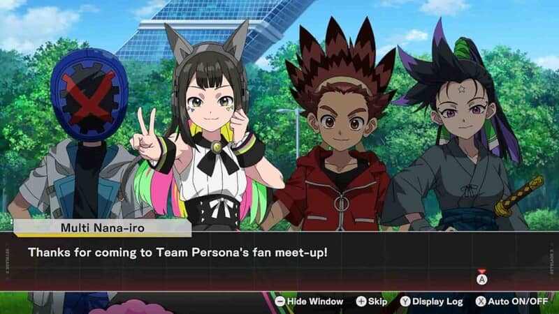 Các nhân vật Team Persona trong phân cảnh fan meet-up game BEYBLADE X EVOBATTLE