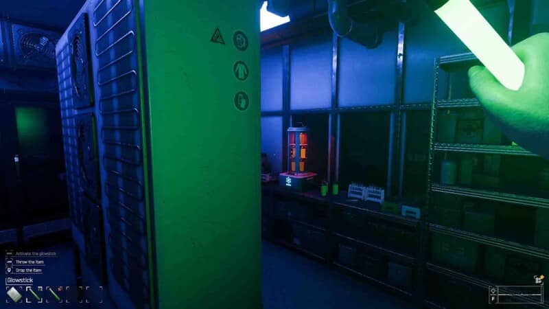 CRYO gameplay góc nhìn thứ nhất với Glowstick trong phòng lạnh/phòng thí nghiệm CRYO game sinh tồn khoa học viễn tưởng sử dụng glowstick trong phòng thí nghiệm