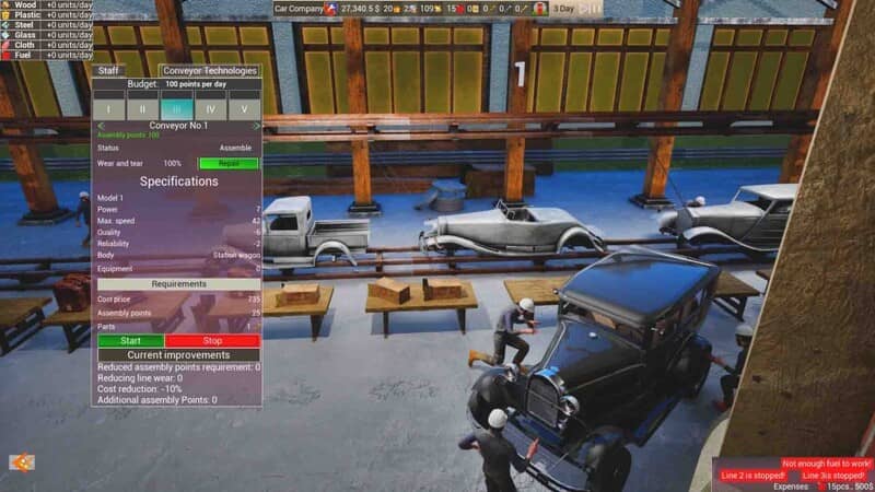 Quản lý dây chuyền sản xuất và lắp ráp xe trong Car Factory Empire Dây chuyền sản xuất xe hơi Car Factory Empire công đoạn lắp ráp
