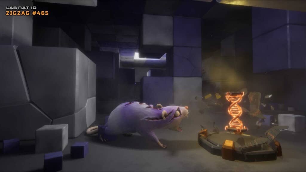 Lab Rat Zigzag #465 và vật phẩm DNA quan trọng Chuột đột biến Zigzag 465 thu thập chuỗi DNA xoắn kép trong Cyber Rats