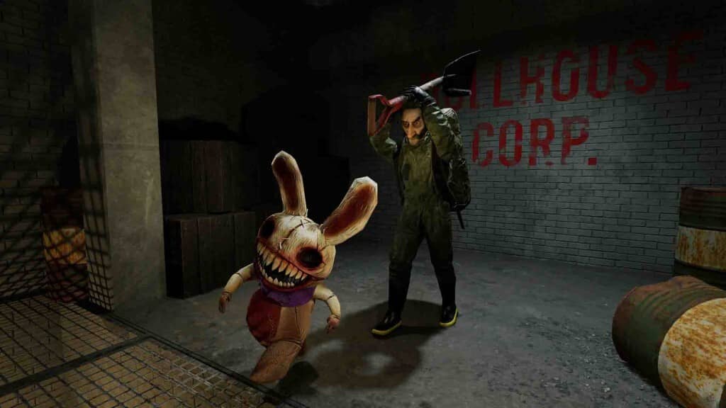 Dollhouse of Dead: Cảnh hù dọa thỏ quái vật và kẻ giết người cầm cưa Dollhouse of Dead gameplay thỏ quái vật cầm cưa
