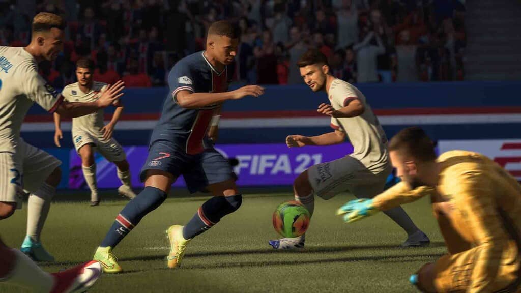 EA SPORTS FIFA 21 Gameplay FIFA 21 Kylian Mbappé rê bóng trong trận đấu