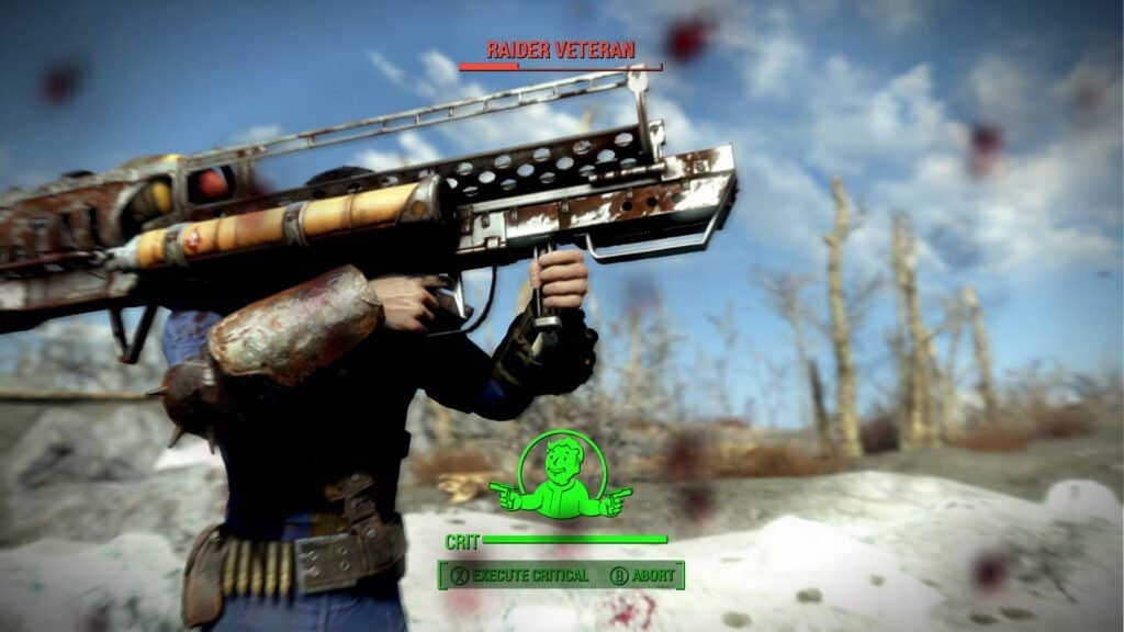 Bắn chí mạng (Critical) trong Fallout 4 Việt Hóa Fallout 4 Việt Hóa V.A.T.S. ngắm bắn Raider Veteran